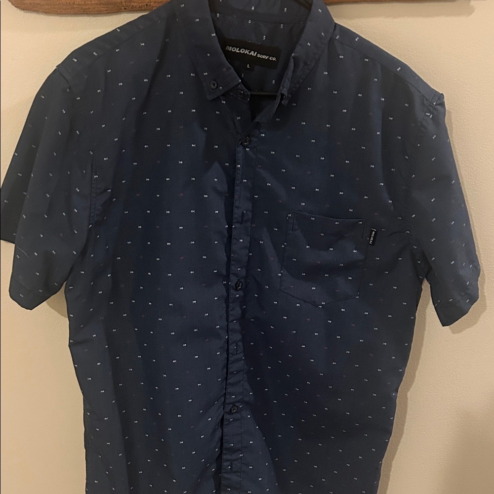 Men's Navy Blue Short Sleeve Shirt